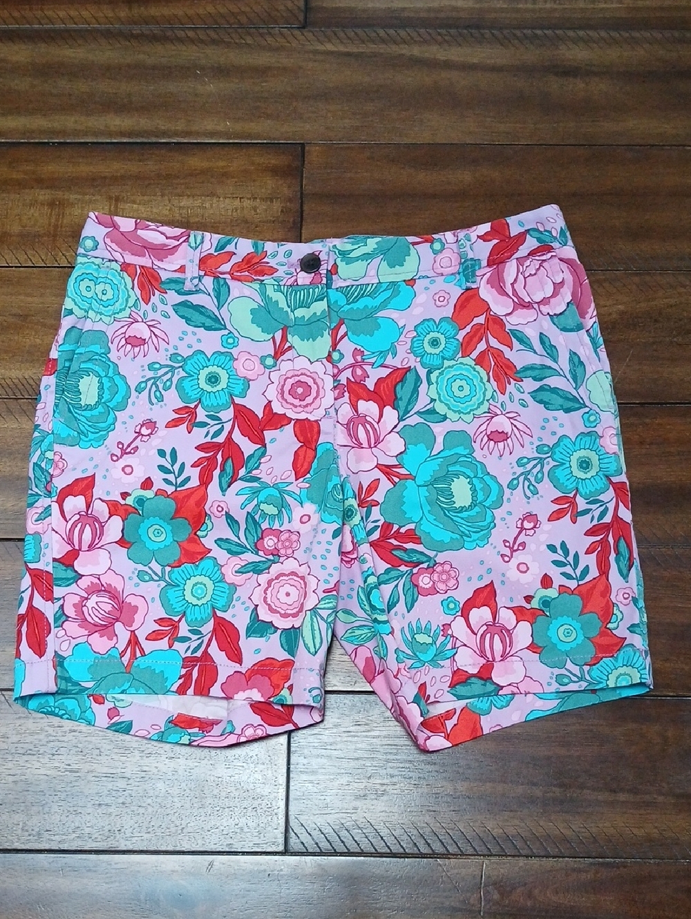 Talbots Pink Floral Relaxed Chino Shorts
